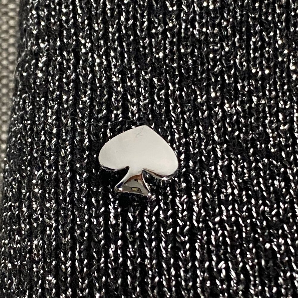 Kate Spade 2024 silver metallic knit beanie hat OS elegant winter classic glam - Picture 5 of 7